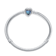 Blue Heart Gemstone Clasp Bracelet