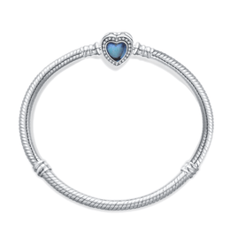 Blue Heart Gemstone Clasp Bracelet