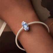 Blue Murano Glass with Raised Floral Accents Charm