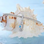 Blue Opal Seahorse Dangle Charm