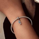 Blue Opal Seahorse Dangle Charm