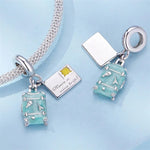 Bon Voyage Luggage and Postcard Dangle Charm