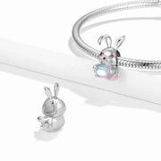 Bunny with Pink Gemstone Charm
