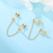 Butterfly and Star Chain Earrings