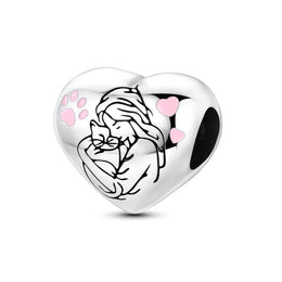 Cat Lover's Heart Charm