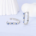Celestial Sapphire Crescent Hoops