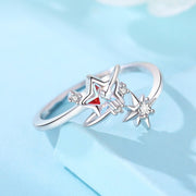 Celestial Star Duo Ring with Sparkling Details