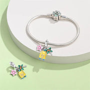 Cherry Blossom, Suitcase & Palm Triple Dangle Charm