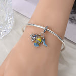 Cinderella with Blue Dress, Glass Slipper, & Carriage Dangle Charm