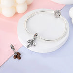 Coffee Bean Charm with Sparkling Crystals
