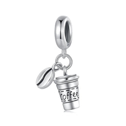 Coffee Cup & Bean Dangle Charm