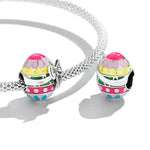 Colorful Easter Egg with Bow Charm