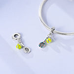 Colorful Tennis Racket & Ball Dangle Charm