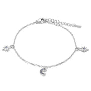 Crescent Moon and Star Charm Bracelet