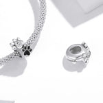 Crystal Heart & Paw Print Charm