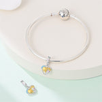 Dad & Child Holding Hands Heart Dangle Charm
