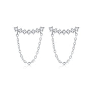 Diamond Chain Stud Earrings