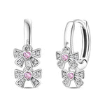 Double Bow Dangle Hoop Earrings