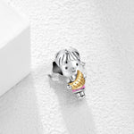 Dreamy Girl with Golden Moon Charm