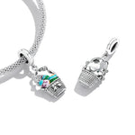 Easter Basket with Colorful Eggs Dangle Charm