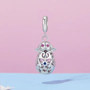 Easter Bunny with Floral Egg Dangle Charm