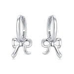 Elegant Bow Sterling Silver Hoops
