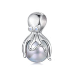 Elegant Octopus & Pearl Charm