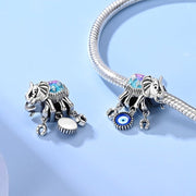 Elephant with Evil Eye & Horseshoe Charm