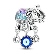 Elephant with Evil Eye & Horseshoe Charm