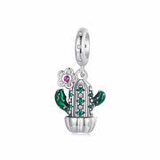 Emerald Blossom Cactus Dangle Charm