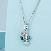 Emerald Blossom Cactus Dangle Charm