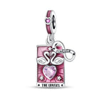 Eternal Love Swan & Infinity Heart Tarot Card Dangle Charm
