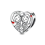 Family Love Heart Charm