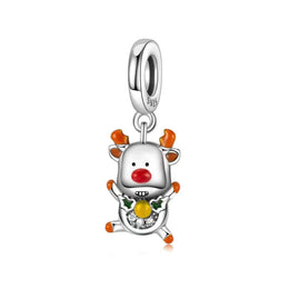 Festive Reindeer Holiday Dangle Charm