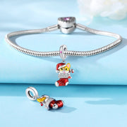 Festive Santa Cat in Stocking Charm