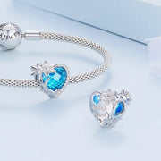 Floral Heart Crystal Birthstone Charms