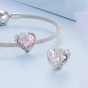 Floral Heart Crystal Birthstone Charms