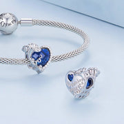Floral Heart Crystal Birthstone Charms