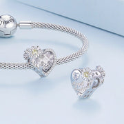 Floral Heart Crystal Birthstone Charms