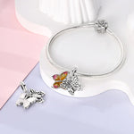 Flying Butterflies Dangle Charm