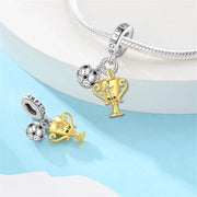 Football Champion Trophy & Ball Dangle Charm