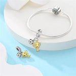 Football Champion Trophy & Ball Dangle Charm