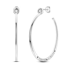 Forever Always Engraved Hoop Earrings