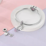 Forever Linked Hearts Safety Pin Dangle Charm