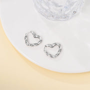 Glittering Striped Hoop Earrings