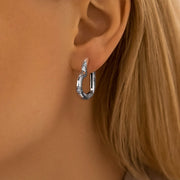 Glittering Striped Hoop Earrings