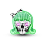 Glow in the Dark Girly Skull Charm