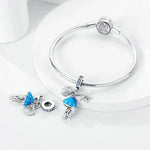 Glow in the Dark Jellyfish Clam and Starfish Triple Dangle Charm