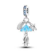 Glow in the Dark Jellyfish Clam and Starfish Triple Dangle Charm