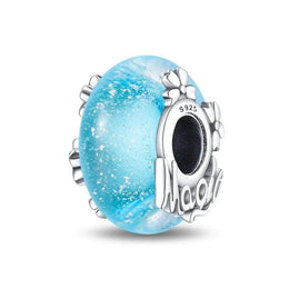Glow in the Dark Luminous Blue Murano Charm